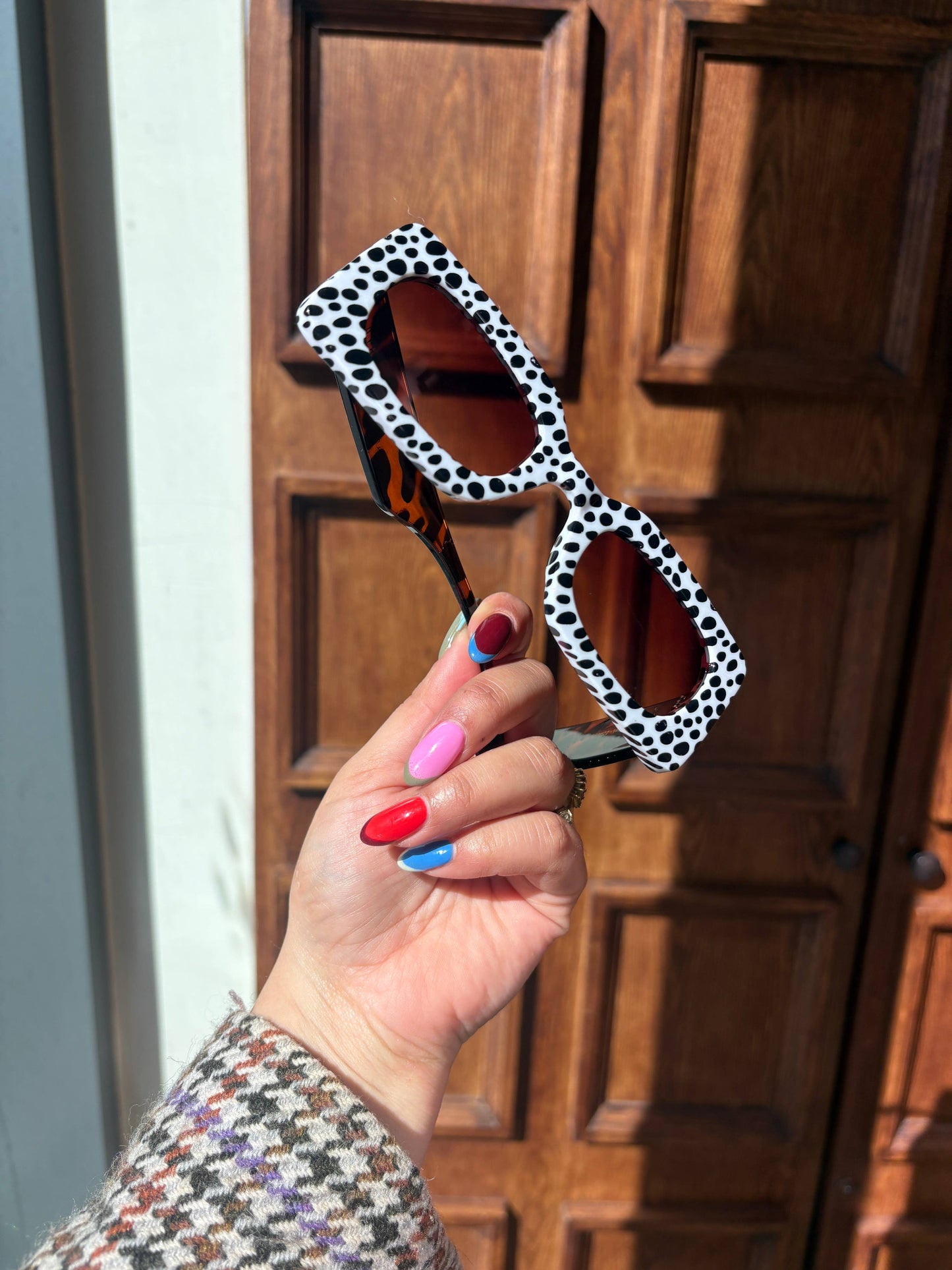 Spot Me If You Can Mixed Print Suglasses