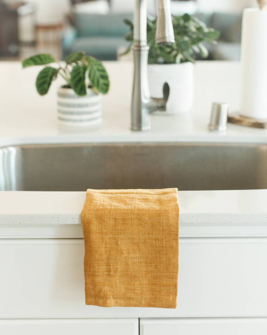 Stone Washed Linen Tea Towel | 18" x 26"