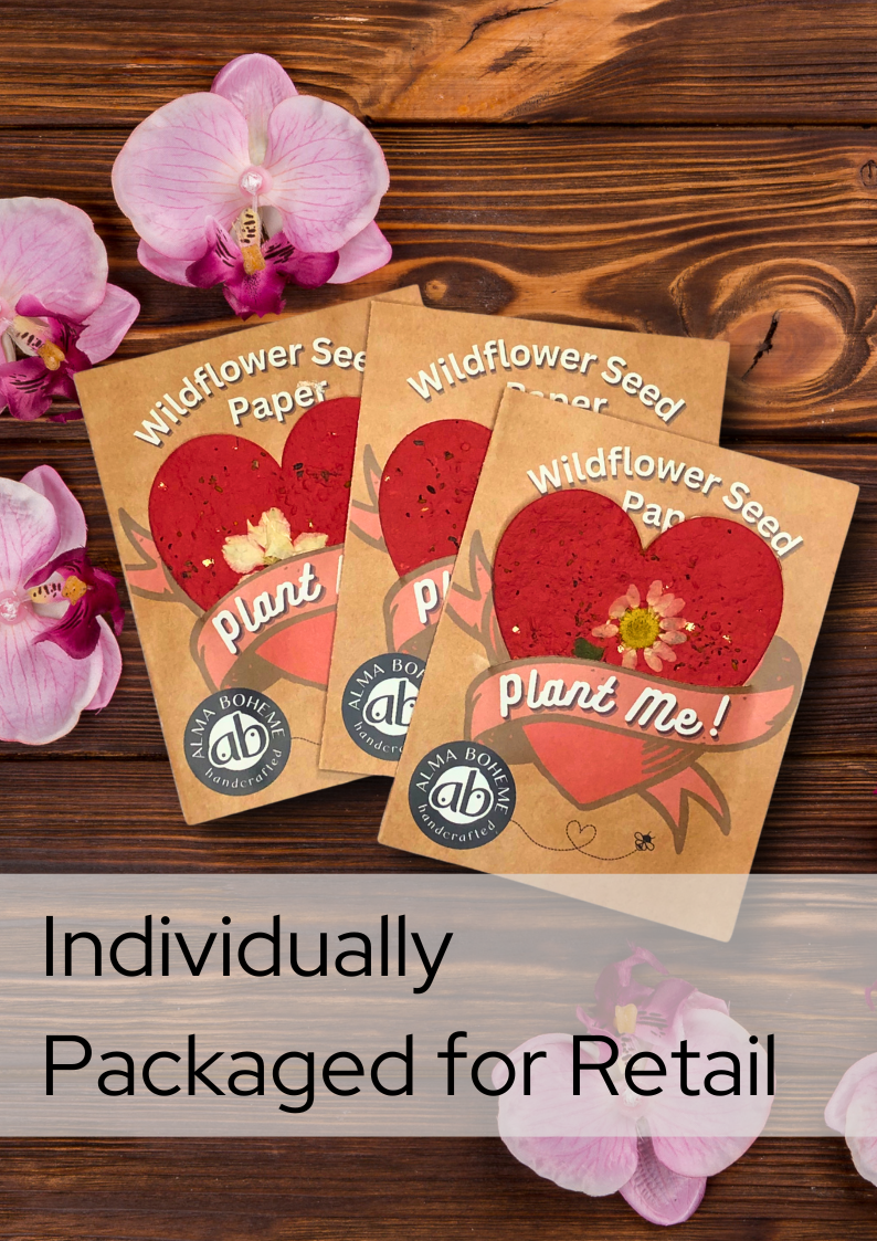 Seeded Wildflower Paper Heart