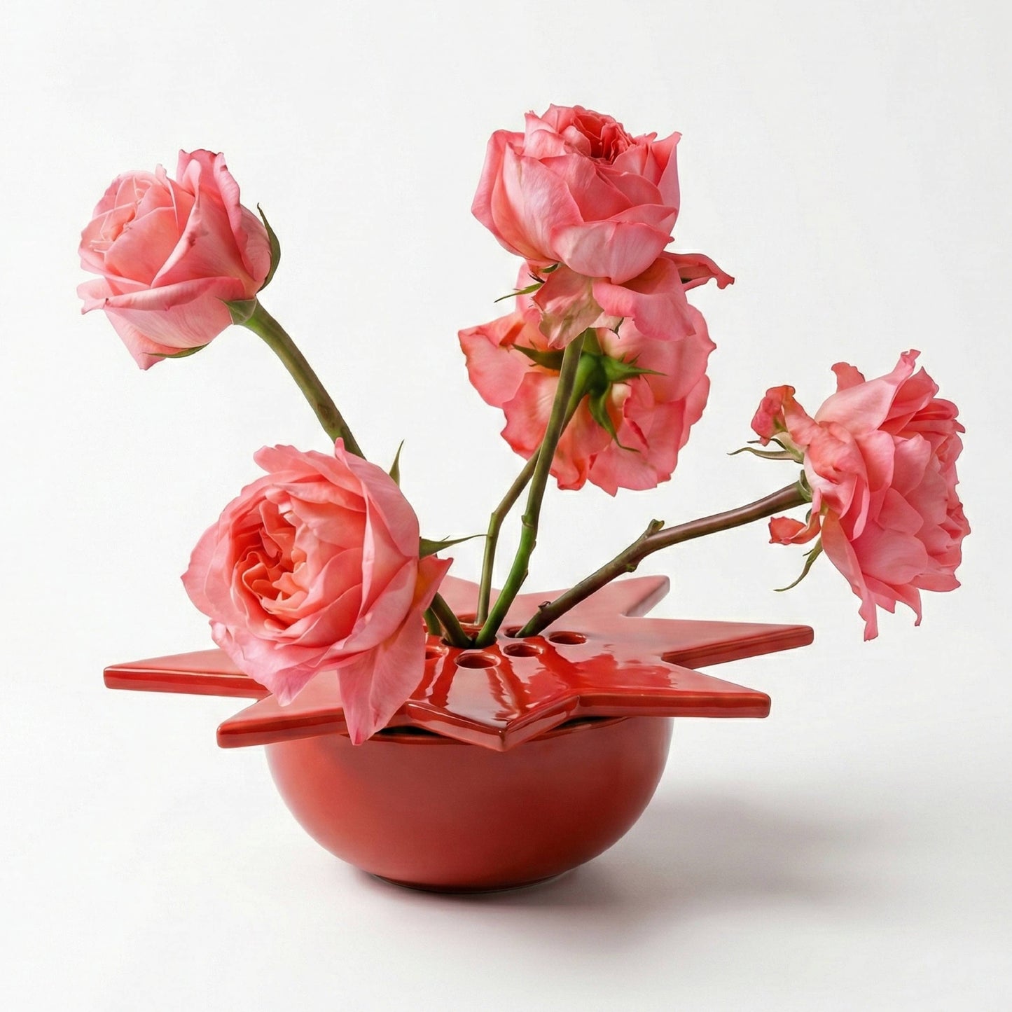 Star Flower Frog  | Ruby Red | Ceramic Lid