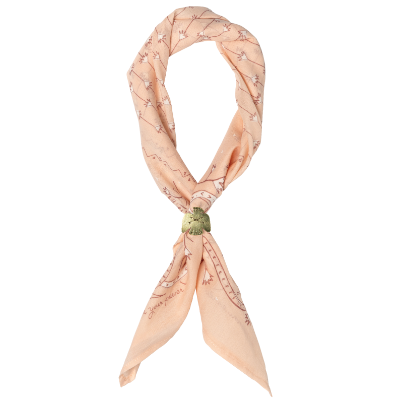 Cotton Voile Bandana“Own Your Power” blush Lightweight Scarf