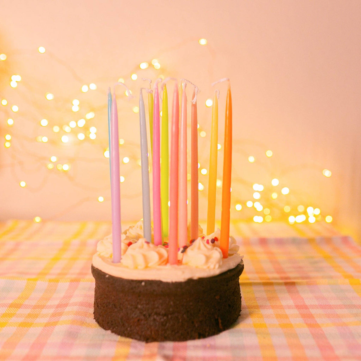 Pastel Rainbow Tapered Candle Set (x12)