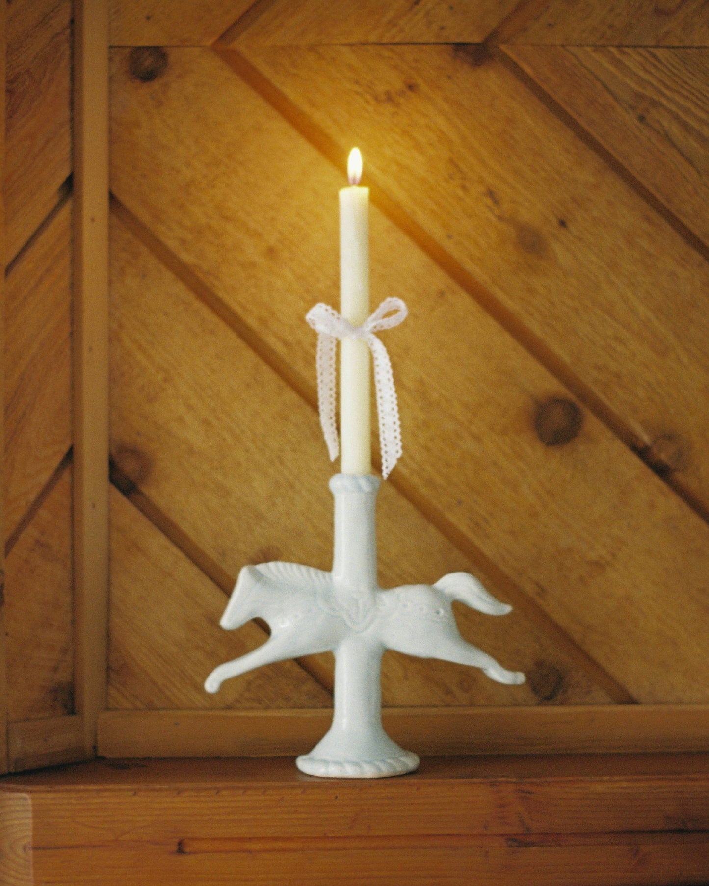 Dala Horse Candlestick Holder | Blue