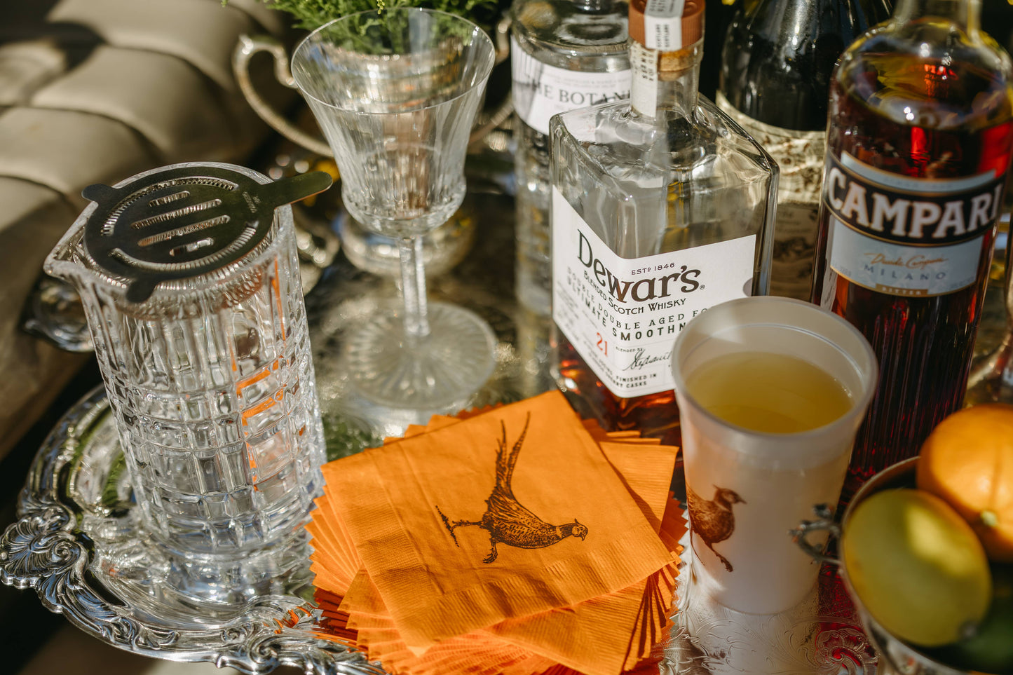 Pheasant Strut Orange Cocktail Napkins