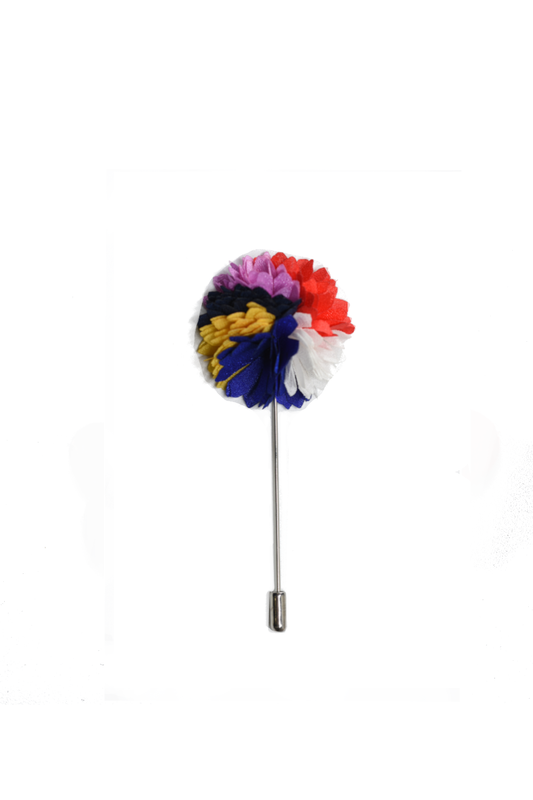 Multi-color Satin Floral Lapel Pin