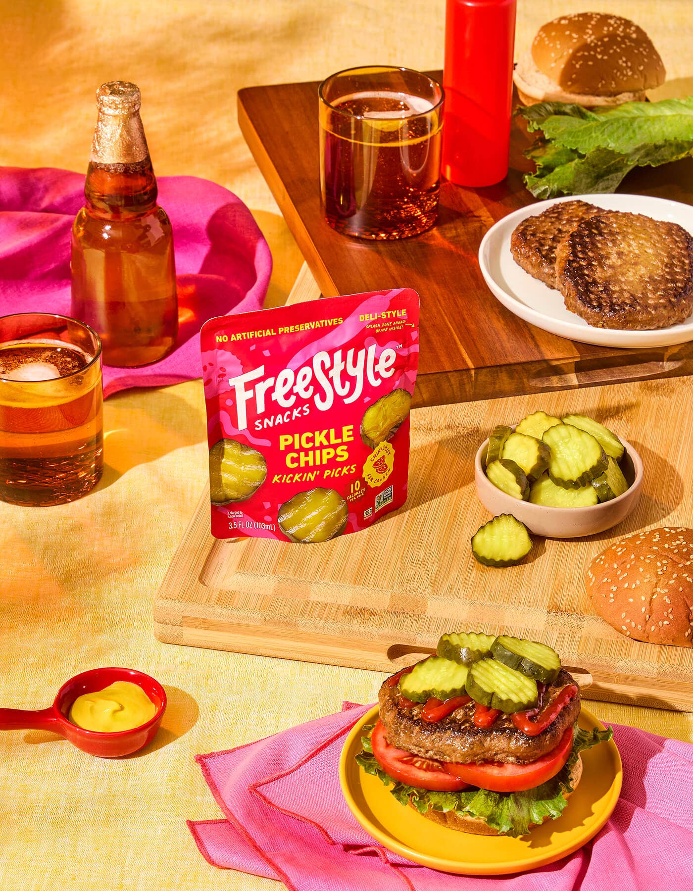 Spicy Dill Pickle Chips 3.5oz - Freestyle Snacks