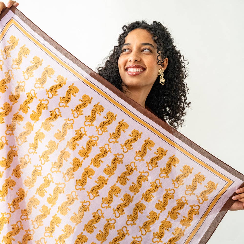 Olivia Square Scarf Tiger Print