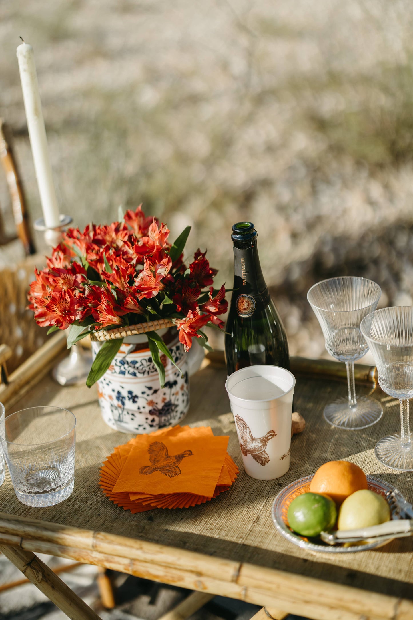 Pheasant Strut Orange Cocktail Napkins