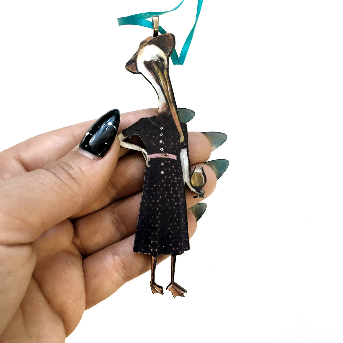 Lady Pelican Christmas Ornament