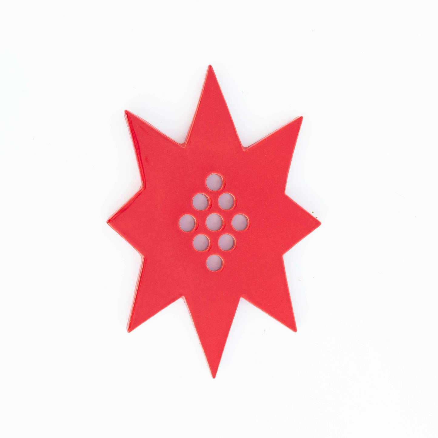 Star Flower Frog  | Ruby Red | Ceramic Lid