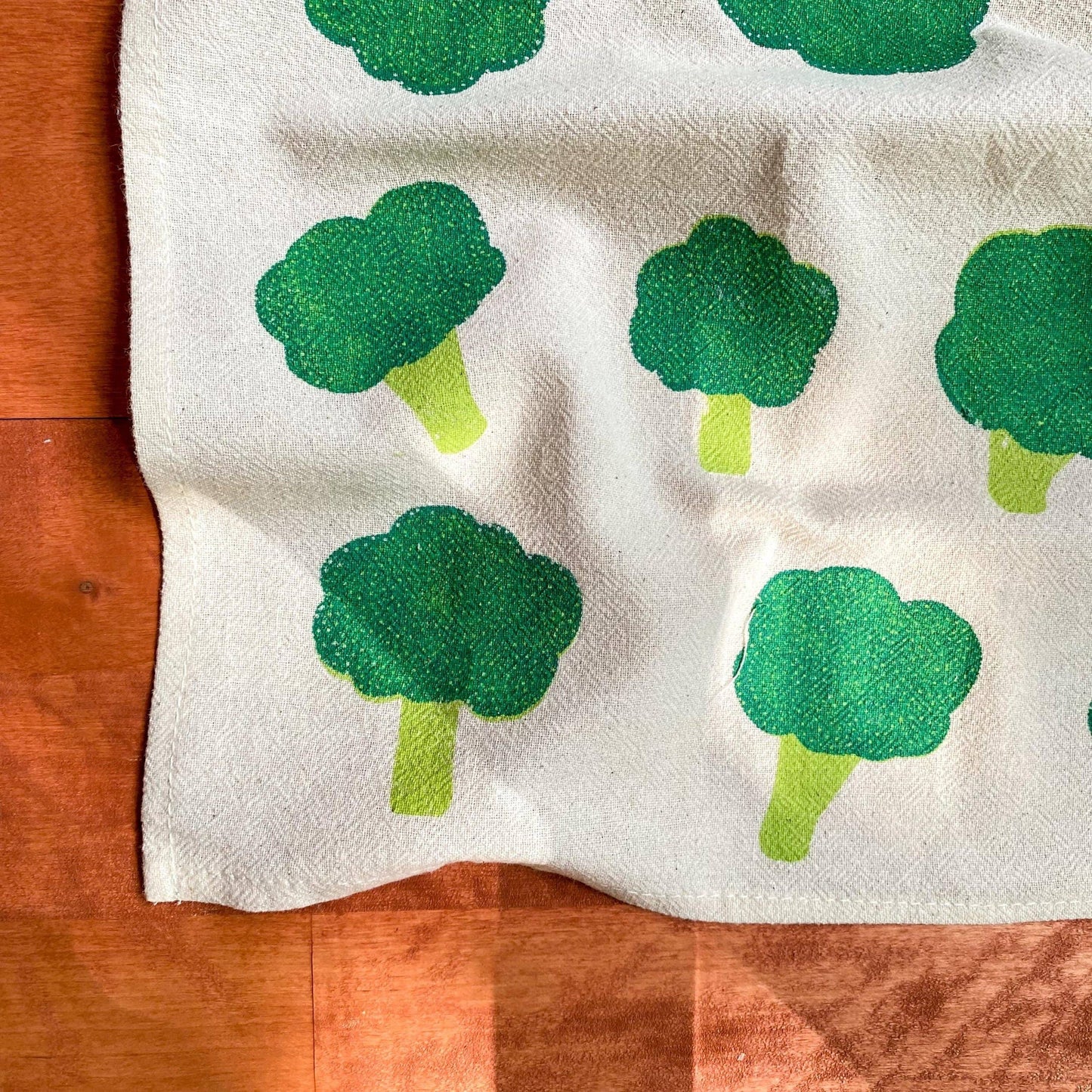 Broccoli Hand Printed Cotton Napkins, Set of 4