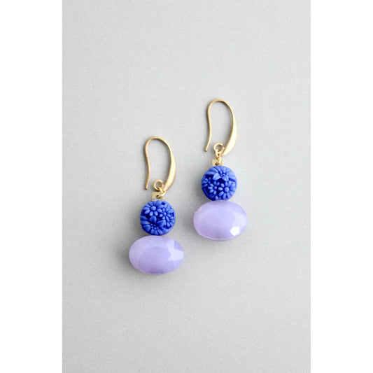 Periwinkle and Lavender Dangle Hook Earrings