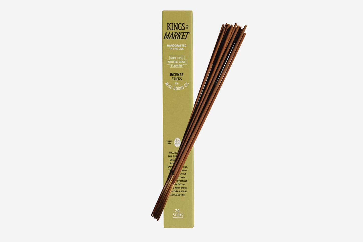 Kings Market Incense Sticks – Flowers, Coconut & Fig | Slow Burning, 20-Pack