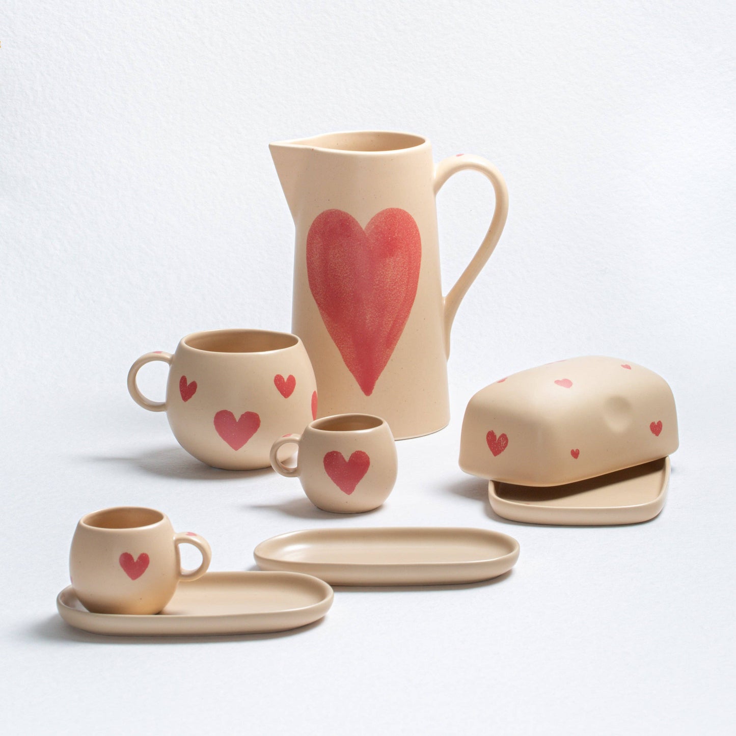 Hearts Stoneware ceramic Mug 17oz / 500ml —  Limited Edition