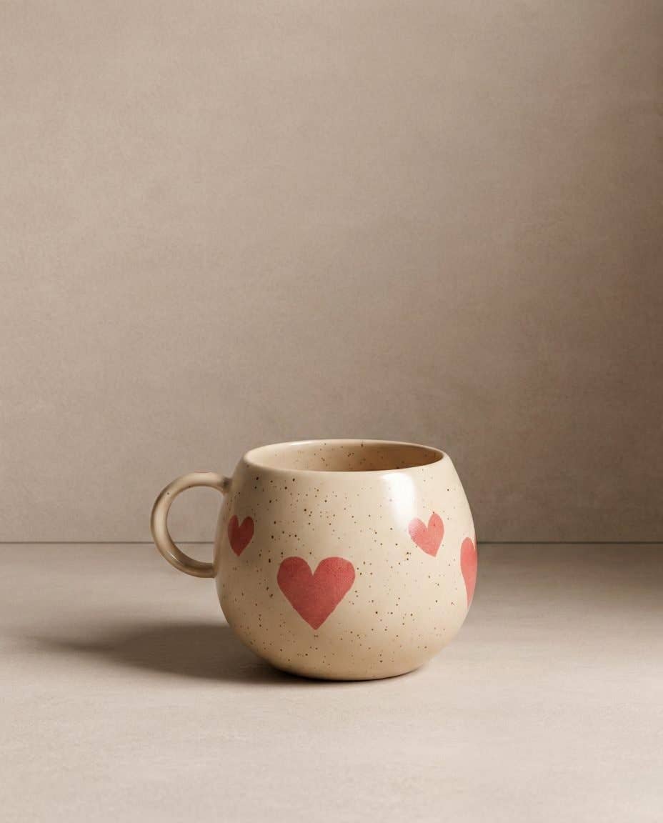 Hearts Stoneware ceramic Mug 17oz / 500ml —  Limited Edition