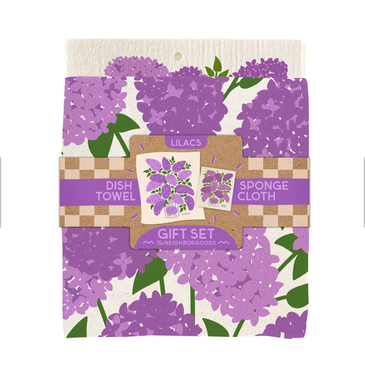 Lilac - Tea Towel + Sponge Cloth Set