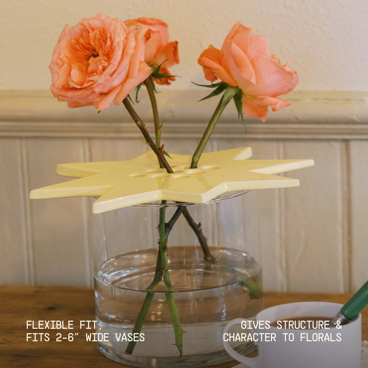 Star Flower Frog  | Butter Yellow | Ceramic Lid