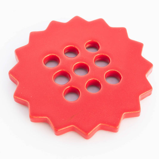 Sunshine Flower Frog | Ruby Red | Ceramic Lid