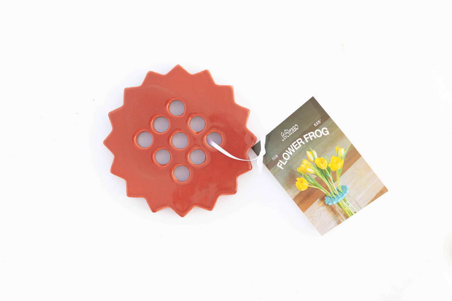Sunshine Flower Frog | Terracotta | Ceramic Lid