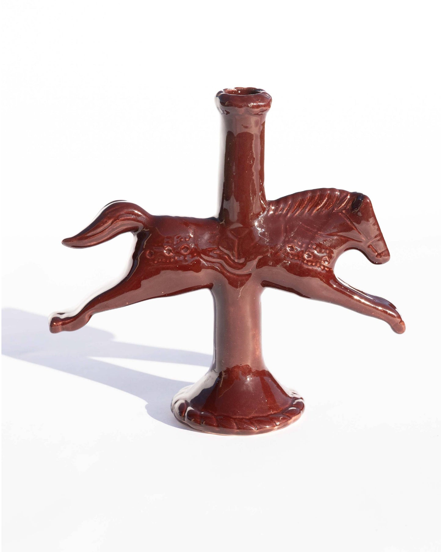 Dala Horse Candlestick Holder | Dark Chocolate