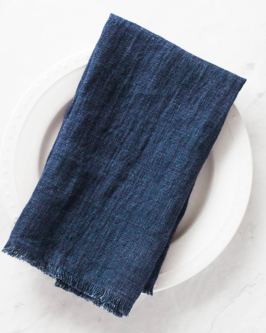 Stone Washed Linen Dinner Napkin | Handwoven in India