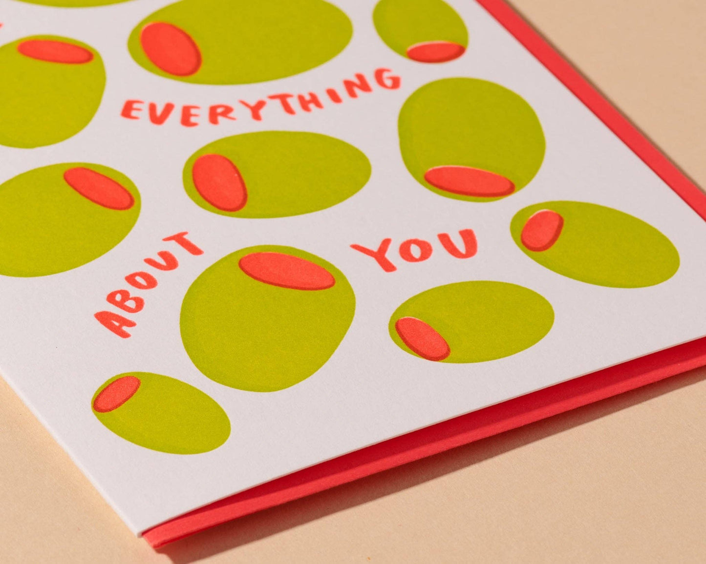 Letterpress Love & Friend Card—Olive Everything About You