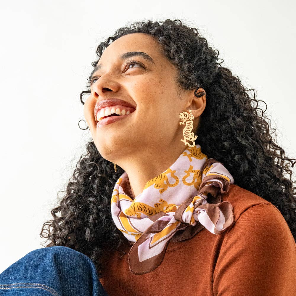 Olivia Square Scarf Tiger Print