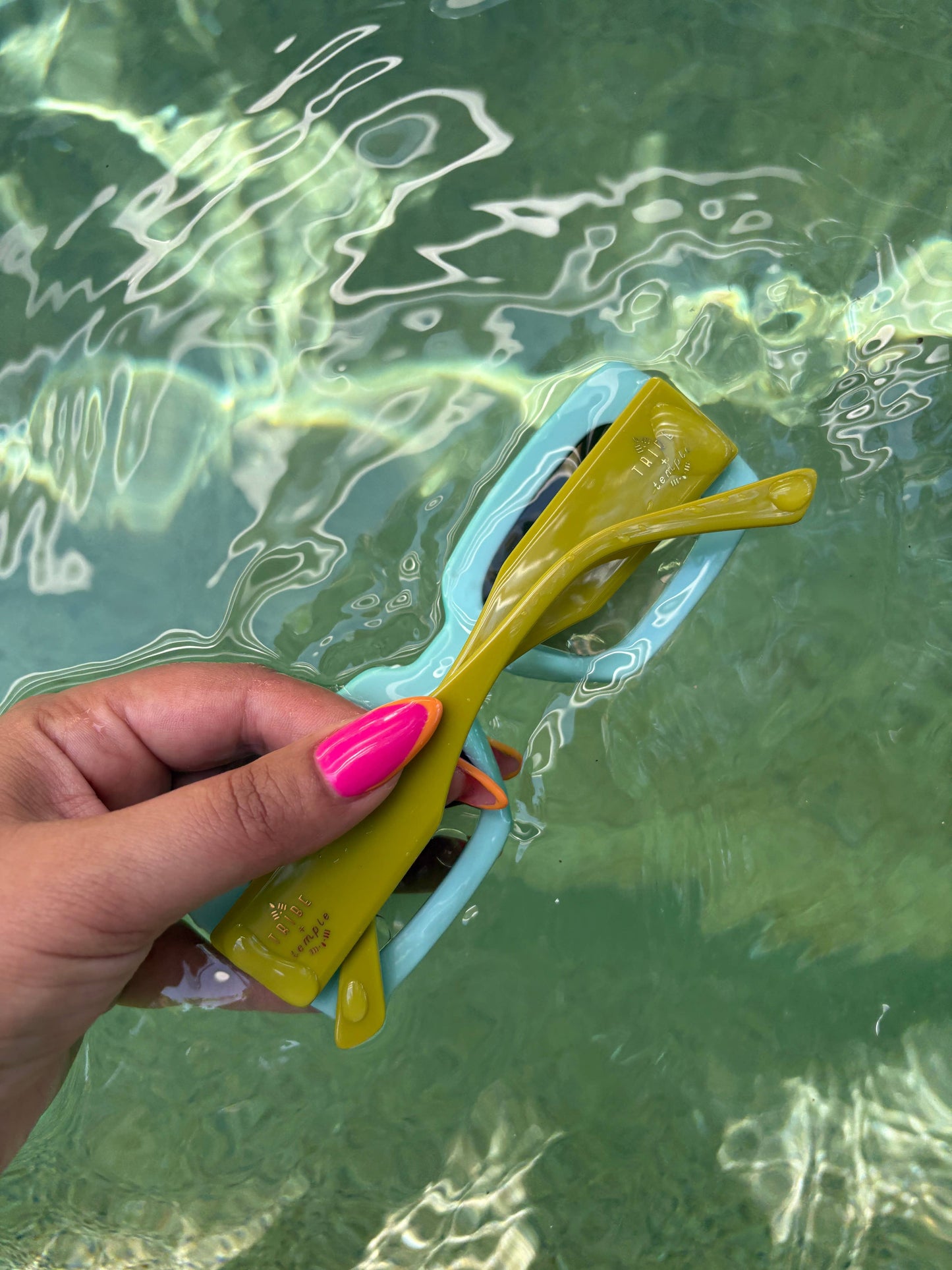 Deco Sunglasses Chartreuse + Sky Blue