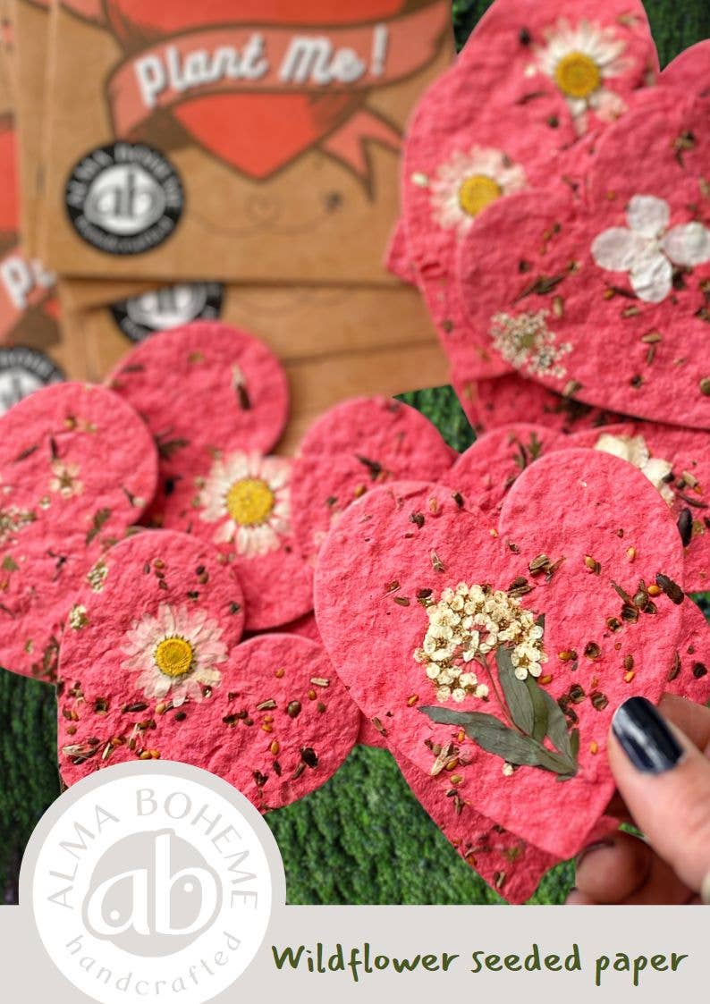 Seeded Wildflower Paper Heart