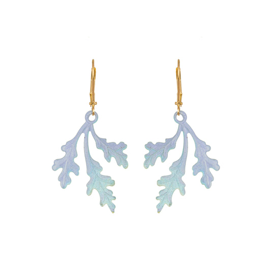 Azure Oak Leaf Earrings