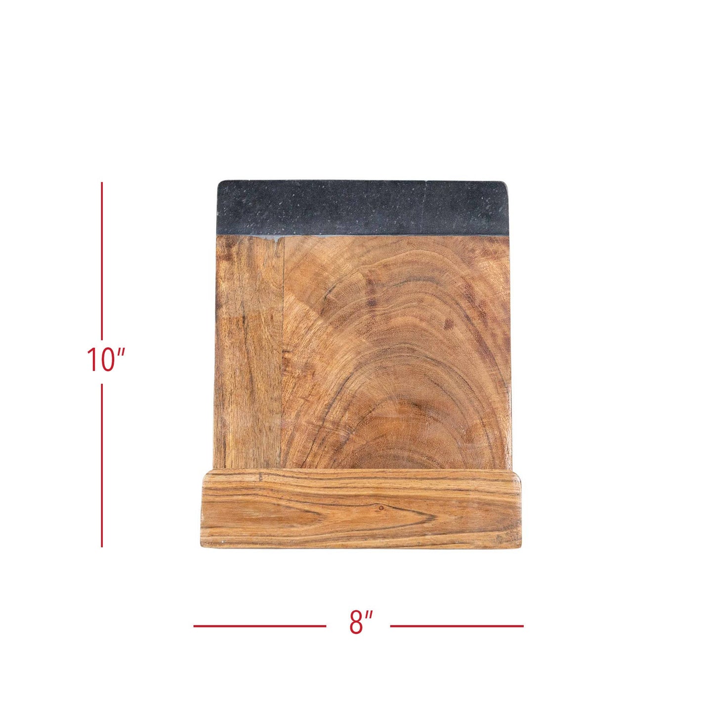 Louisa Cookbook Holder Acacia Wood Marble & Metal