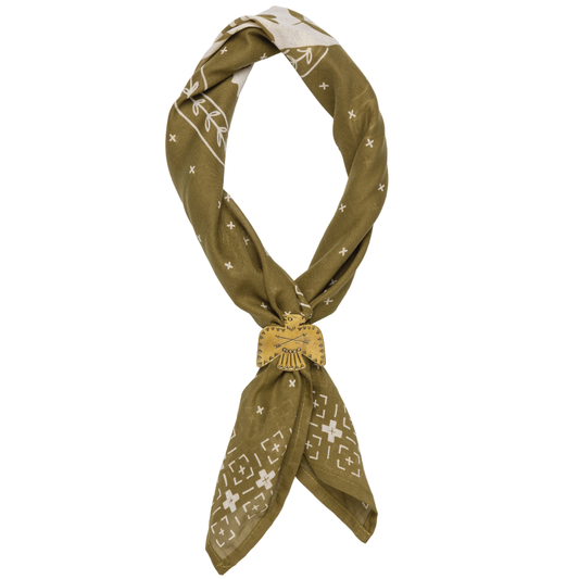 Brass Bandana Slide - Large Thunderbird - Scarf Ring