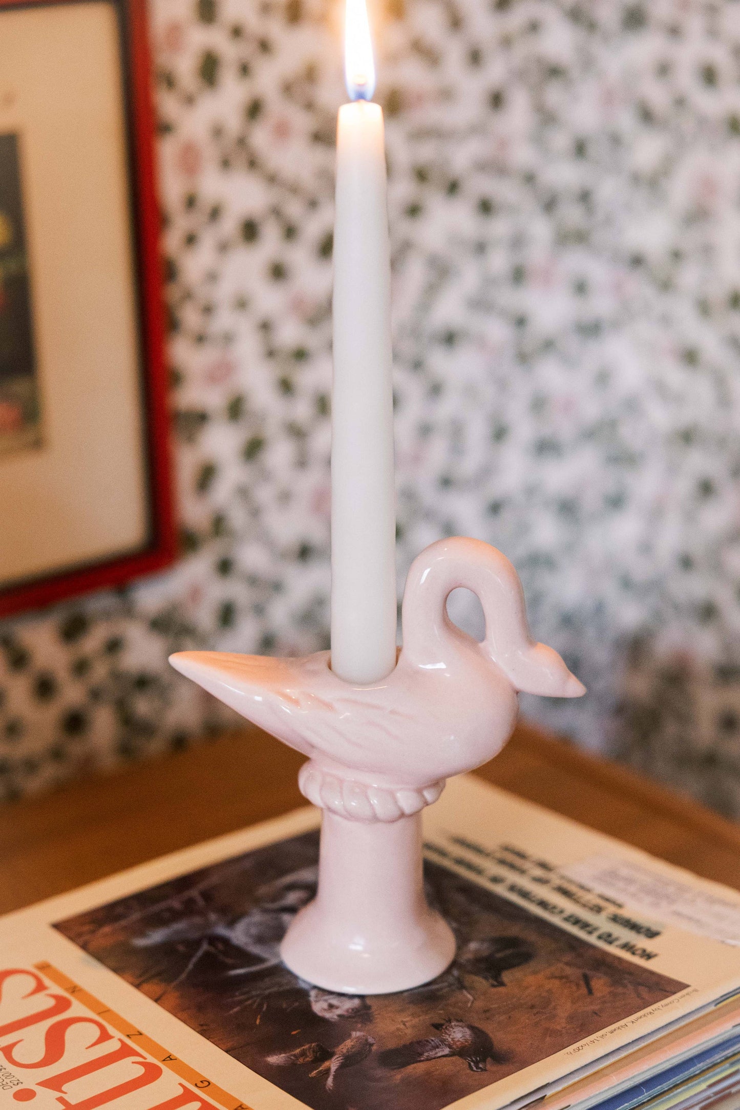 Nordic Swan Candlestick Holder | Pink