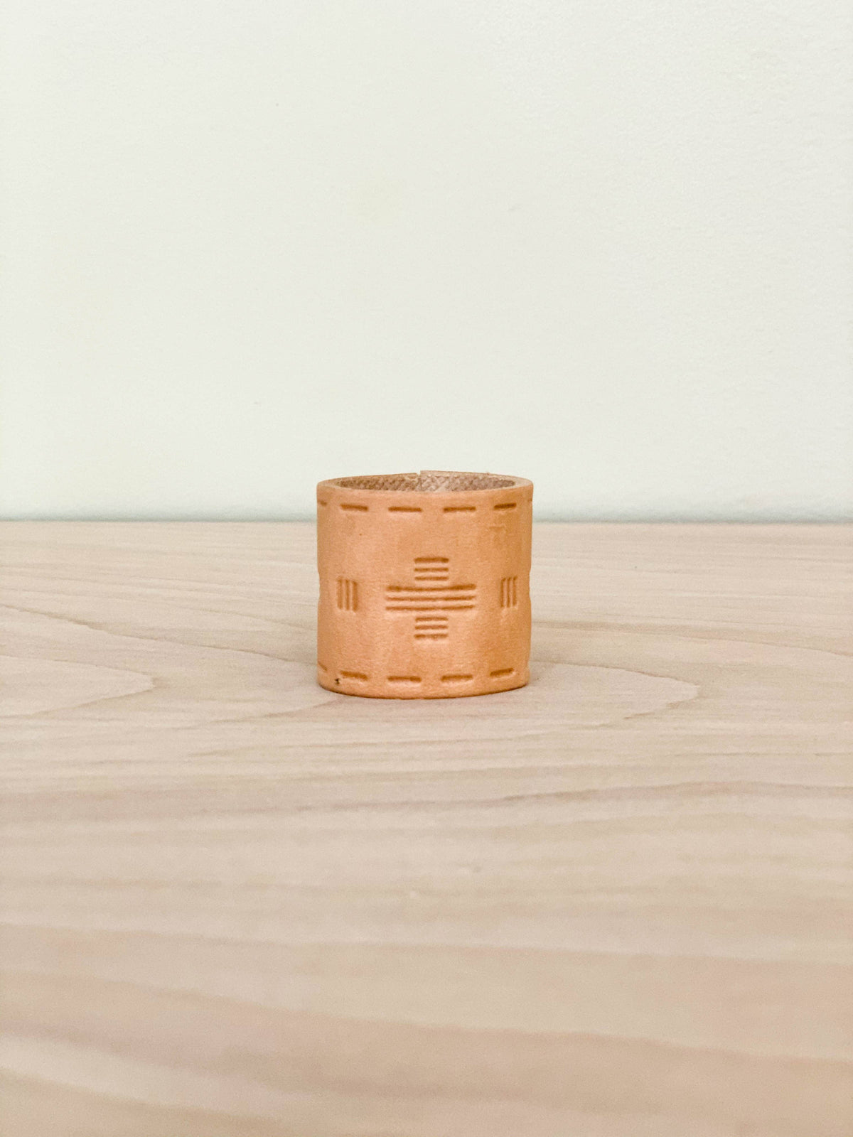 Leather Bandana Slide - Tooled - Scarf Ring