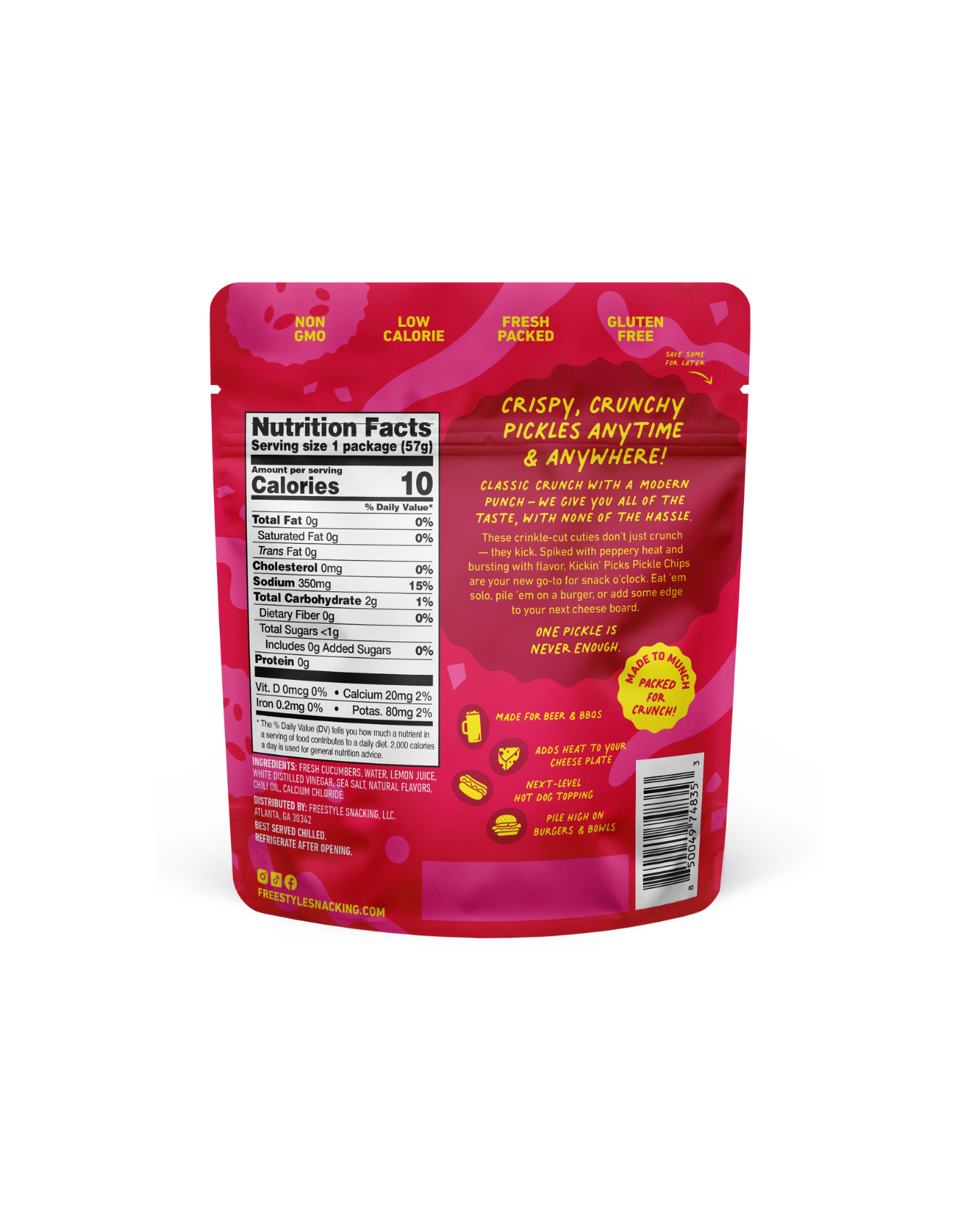Spicy Dill Pickle Chips 3.5oz - Freestyle Snacks