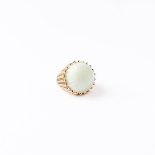 Isabella Enamel Cocktail Ring Ivory - Adjustable Size