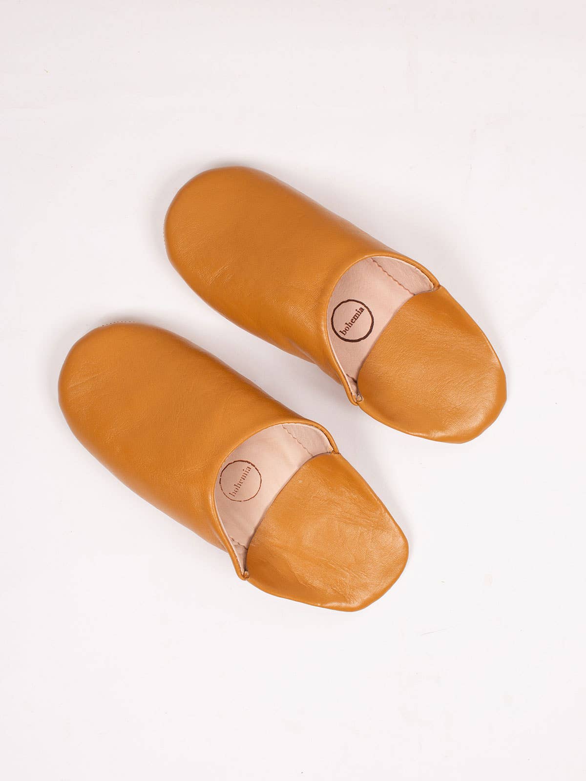Moroccan Men's Babouche Slippers, Ochre