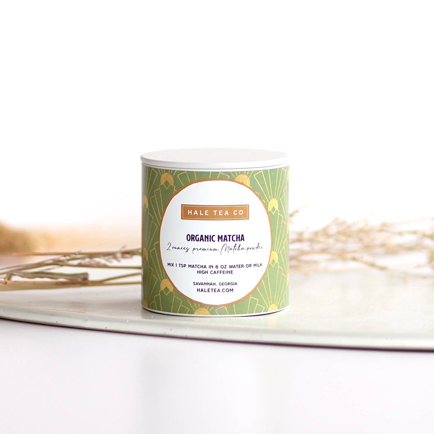 Organic Matcha Powder Art Deco Tin