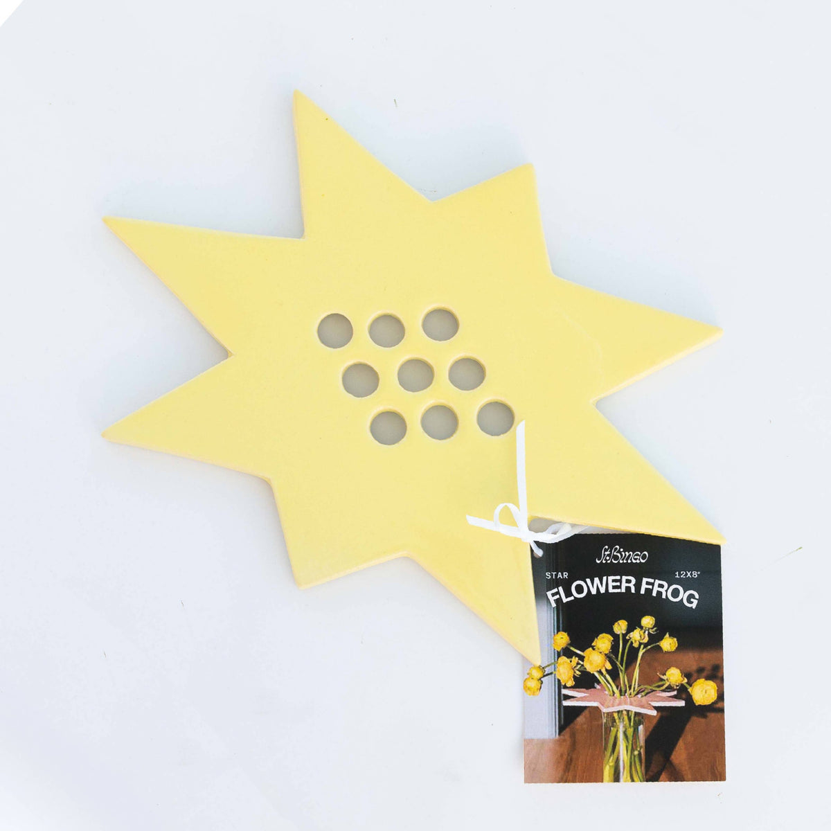 Star Flower Frog  | Butter Yellow | Ceramic Lid
