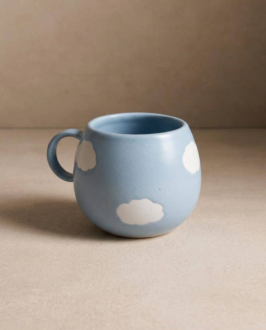 Blue Ball Mug 17oz / 500ml stoneware ceramic — Cloud Collection