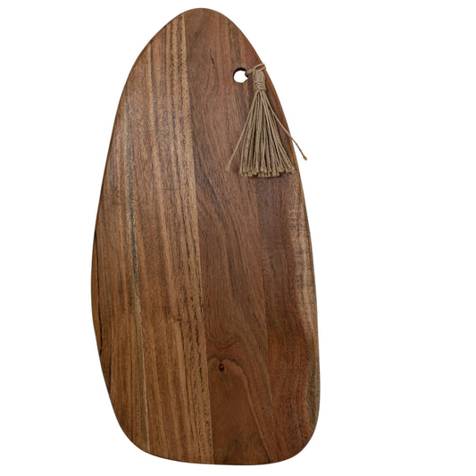 Prairie Large Cutting Board Acacia Wood & Jute Fall Decor