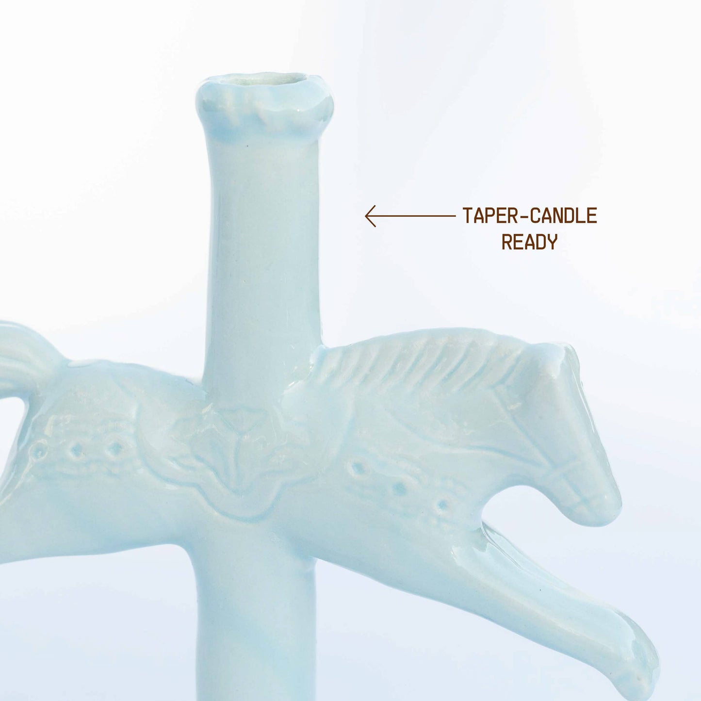 Dala Horse Candlestick Holder | Blue