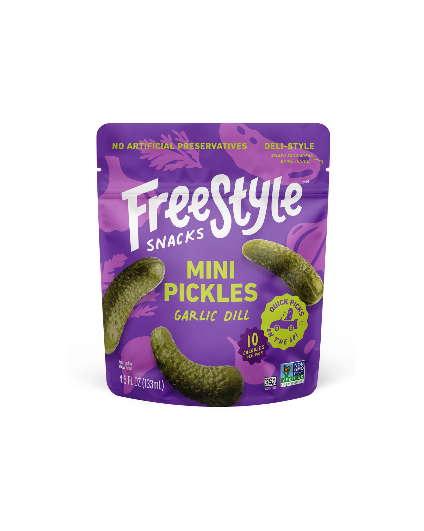 Garlic Dill Mini Pickles 4.5oz - Freestyle Snacks