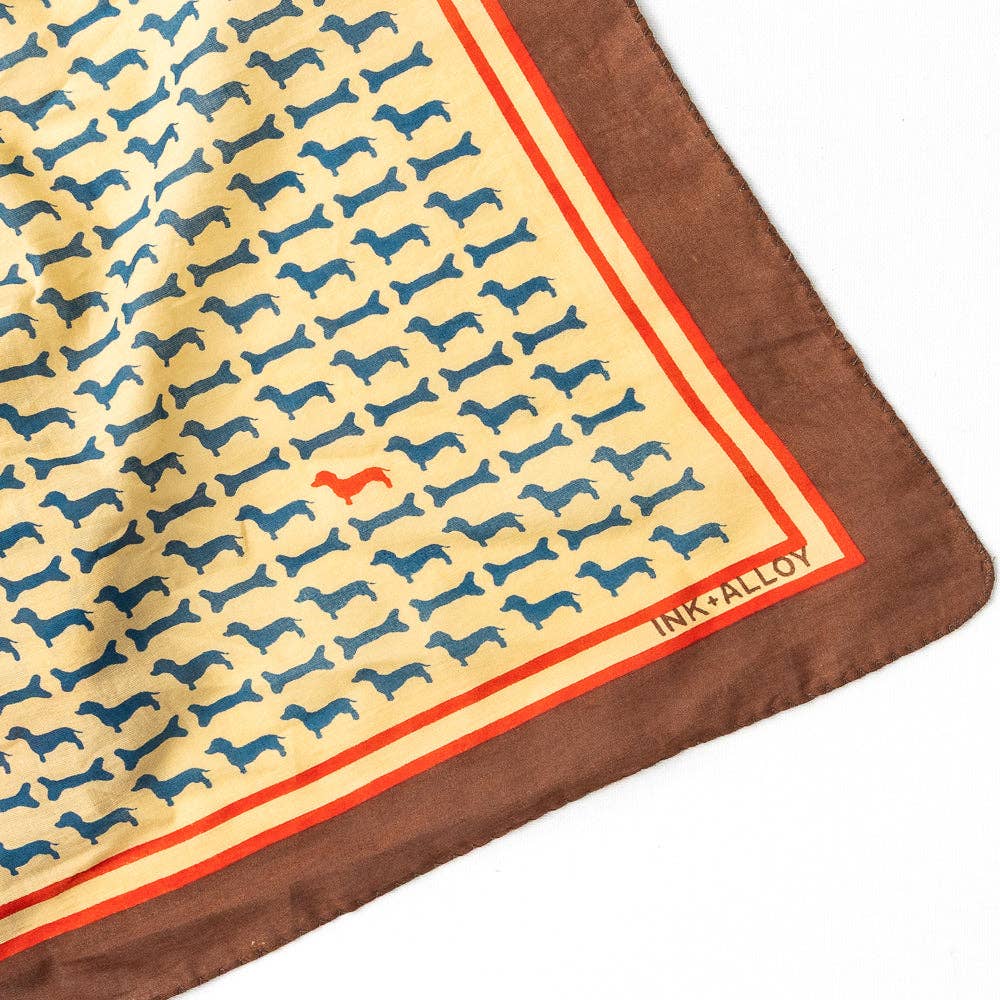 Olivia Square Scarf Dachshund Print