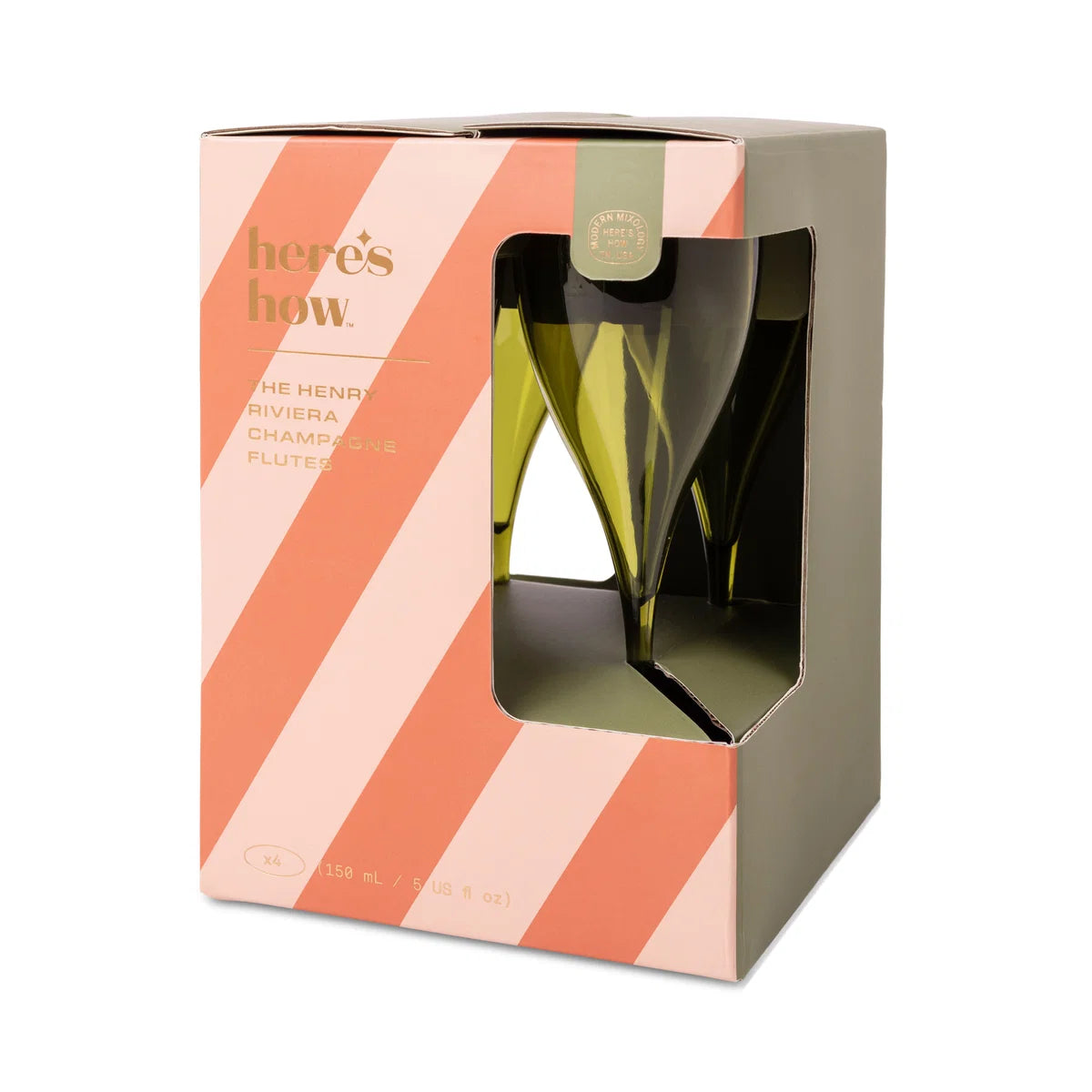The Henry Champagne Glass - Olive