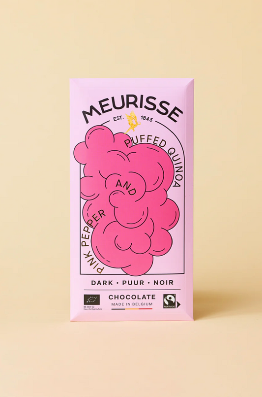 Dark chocolate with Puffed Quinoa & Pink Pepper