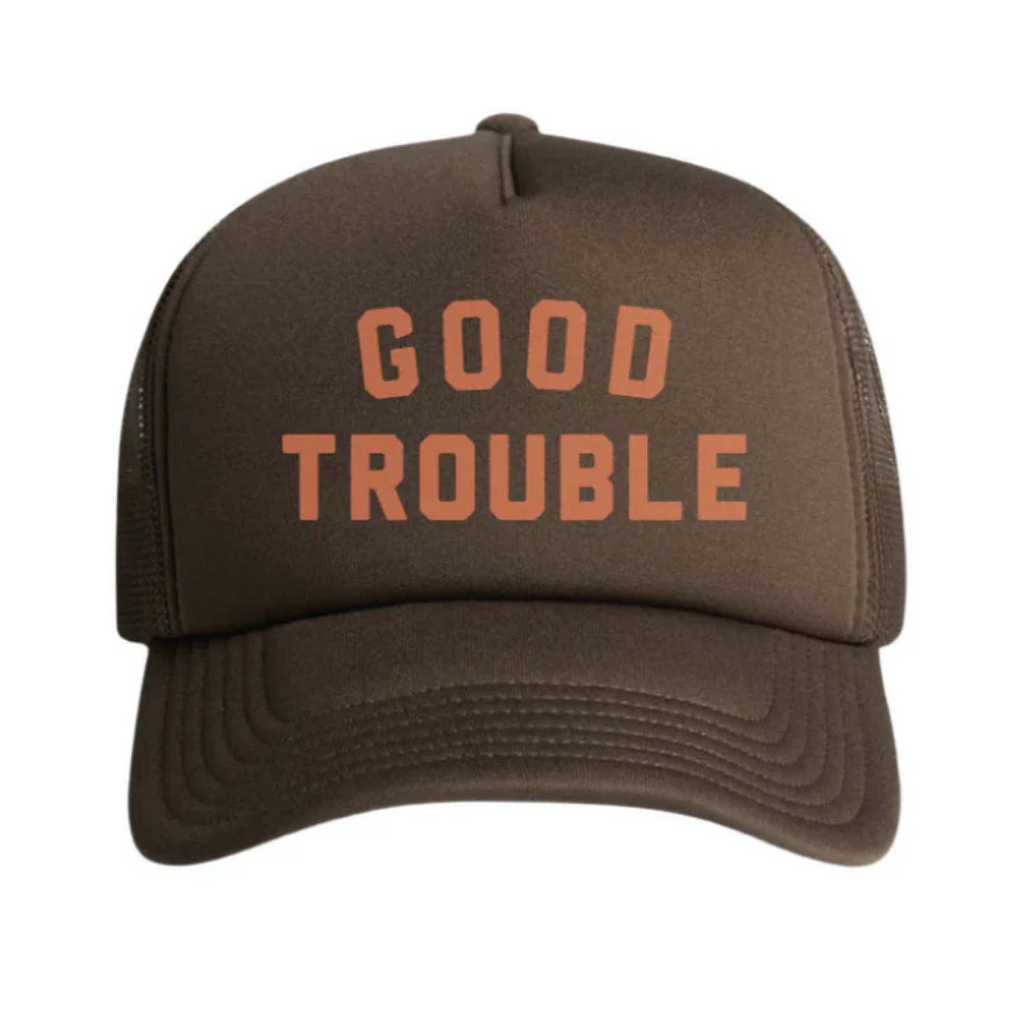 Good Trouble Trucker Hat (Walnut)