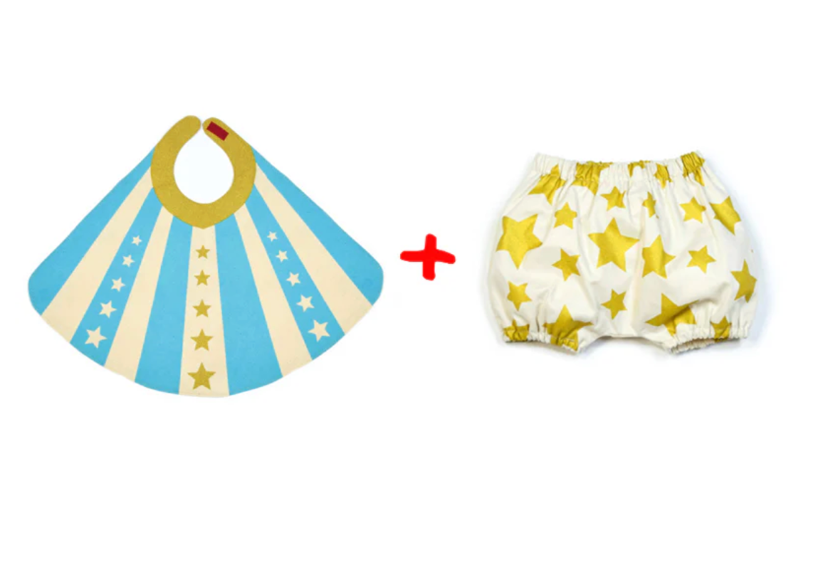 Blue Baby Hero Cape + Bloomer Set (6-12mo)