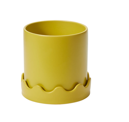 Pissaro Pot With Saucer (Yellow)