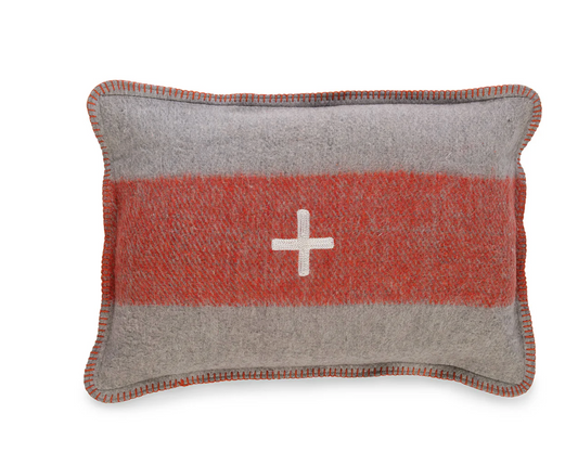Swiss Army Pillow Cover Unstuffed 14X20 Grey/Orang